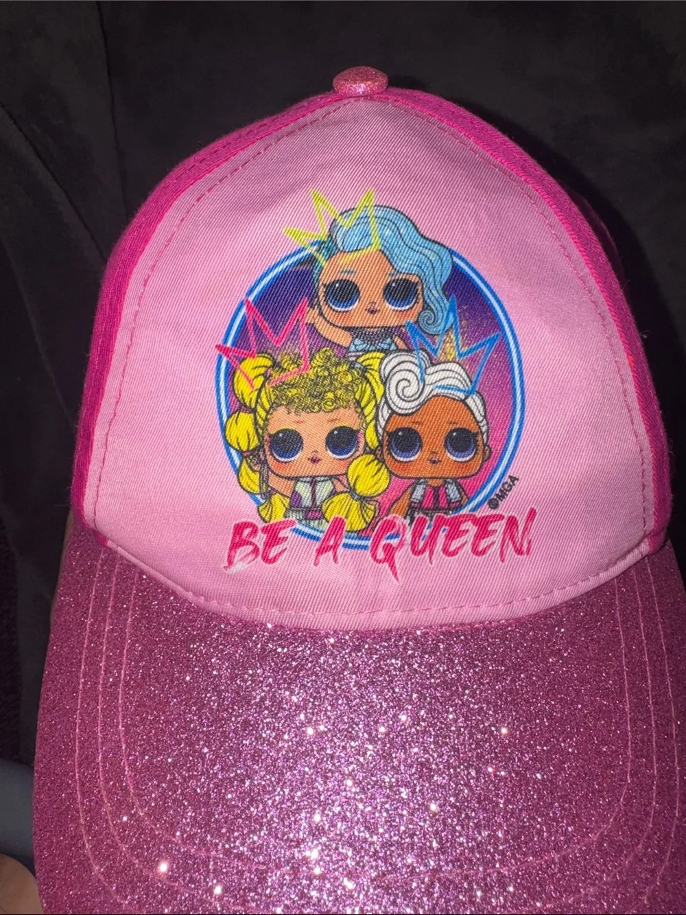 L.O.L. Surprise! Hot Pink & Light Pink Glitter 'Be A Queen' Cap